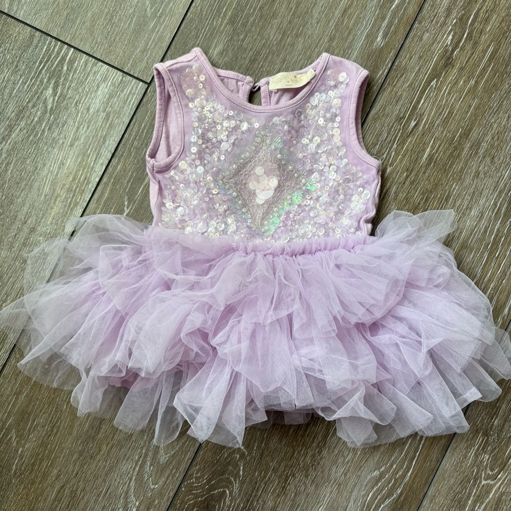 Tutu Du Monde Bebe Mirror Ball tutu dress in lilac thistle